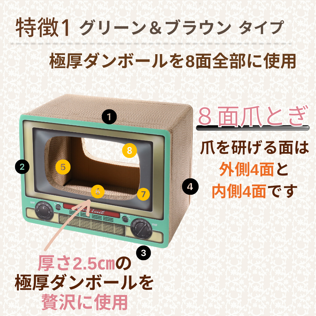 にゃんネイルテレビ ダンボール製 | 猫の爪とぎ専門店 | KeyTail