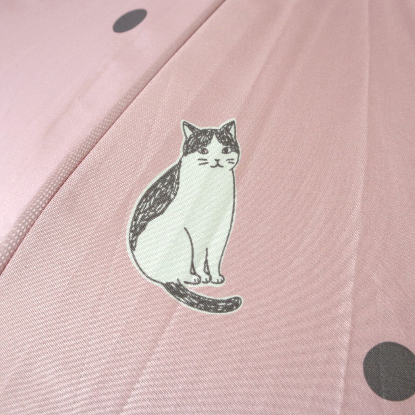 晴雨兼用折りたたみ傘『水玉と猫』