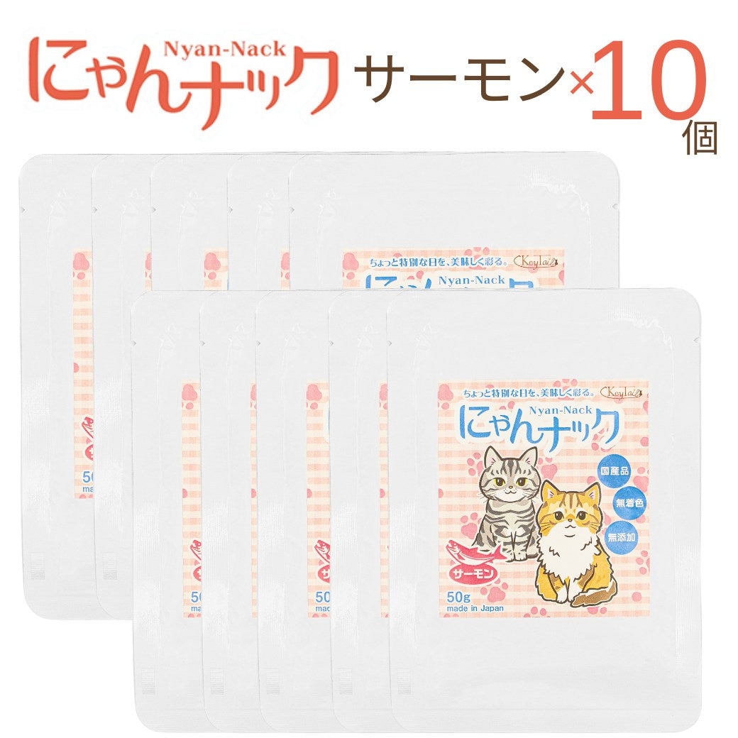 「今日も、明日も食べたい 毎日に寄り添うおやつ」の見出し。ささみ・サーモン・まぐろ3種のフレークを皿に並べ、新登場を示すNEWの吹き出しと「猫ちゃんが本能的に求めるのは、お肉やお魚の、まっすぐで自然な美味しさ」の説明文