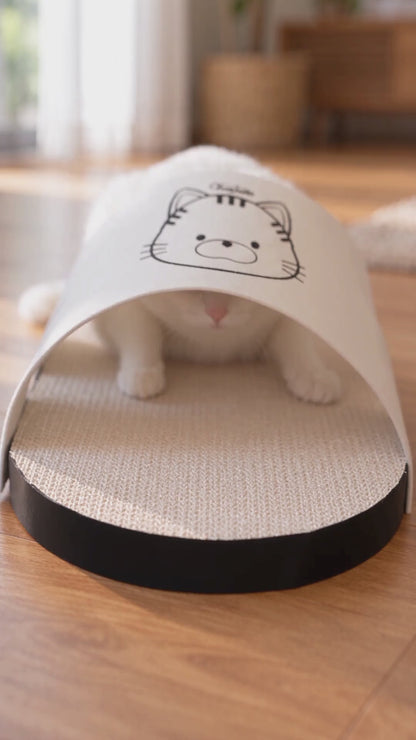かわいいと大人気のスリッパ型爪とぎ｜にゃんネイル おおきなスリッパ すっぽり入って、囲まれ感が最高。
